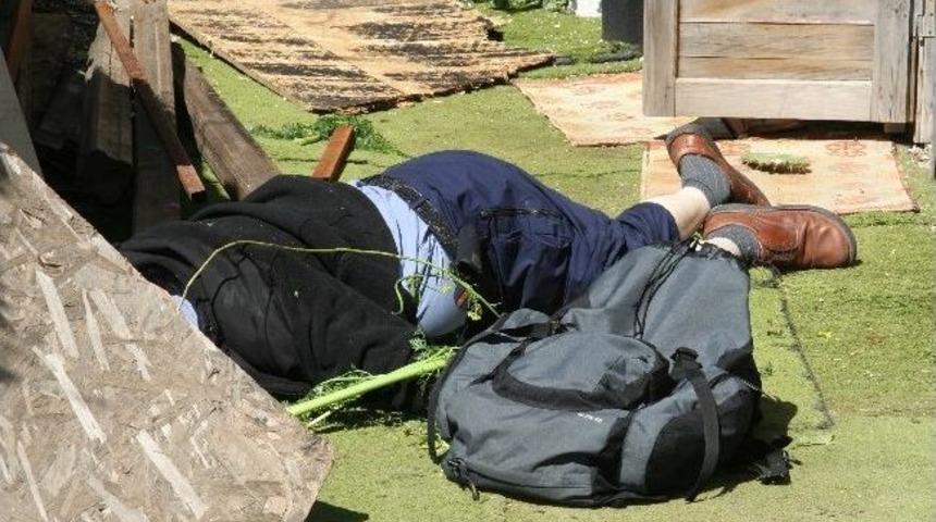 Kakt&uuml;s Ağacını İnceleyen Turist Kayalıklara D&uuml;şt&uuml;