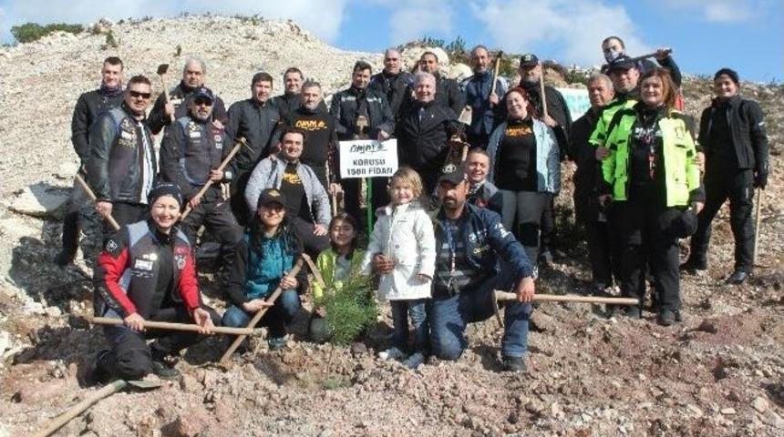 Motosiklet Meraklıları Derneği Ildırı&rsquo;da 1500 Fidan Dikti