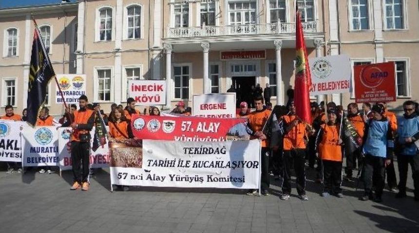 57. Alay Y&uuml;r&uuml;y&uuml;ş Komitesi Tekirdağ'dan &Ccedil;anakkale'ye Y&uuml;r&uuml;yor