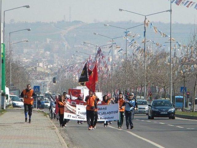 57. Alay Yürüyüş Komitesi Tekirdağ'dan Çanakkale'ye Yürüyor