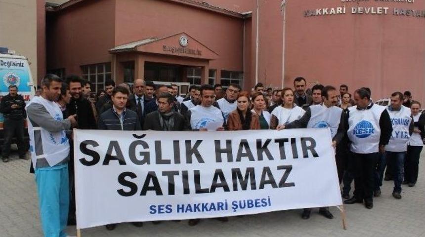 Ses Hakkari Şubesi&rsquo;nden 1 G&uuml;nl&uuml;k Grev