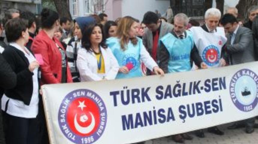 T&uuml;rk Sağlık Sen Manisa şubesi basın a&ccedil;ıklaması yaptı