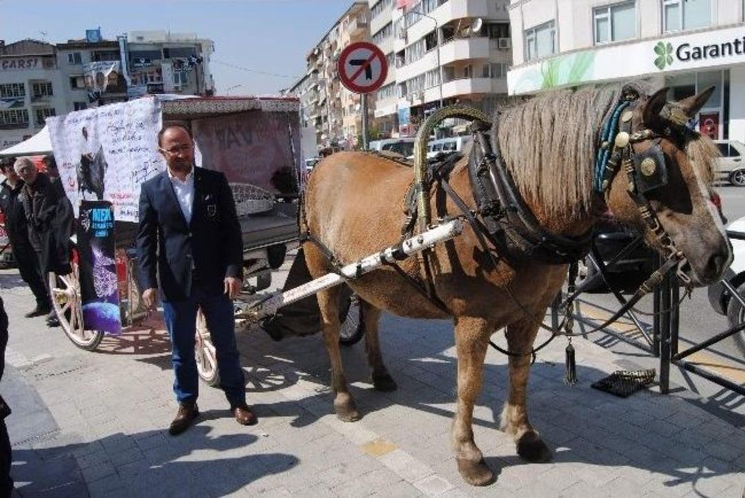 G&uuml;r&uuml;lt&uuml;l&uuml; Se&ccedil;im &Ccedil;alışmasına Faytonlu Tepki