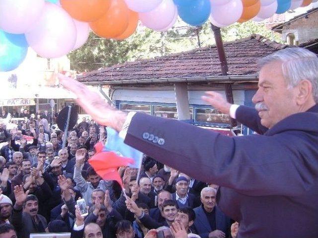 Ak Parti’nin Doğanşehir Seçim Bürosu Açılışı Miting Havasında Geçti