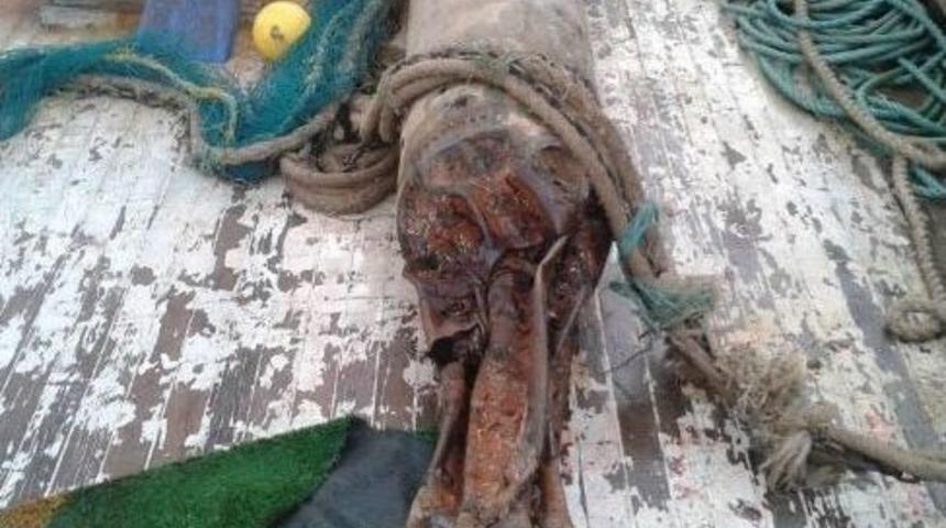 Balık&ccedil;ı Ağlarına 7 Metrelik Torpido Takıldı