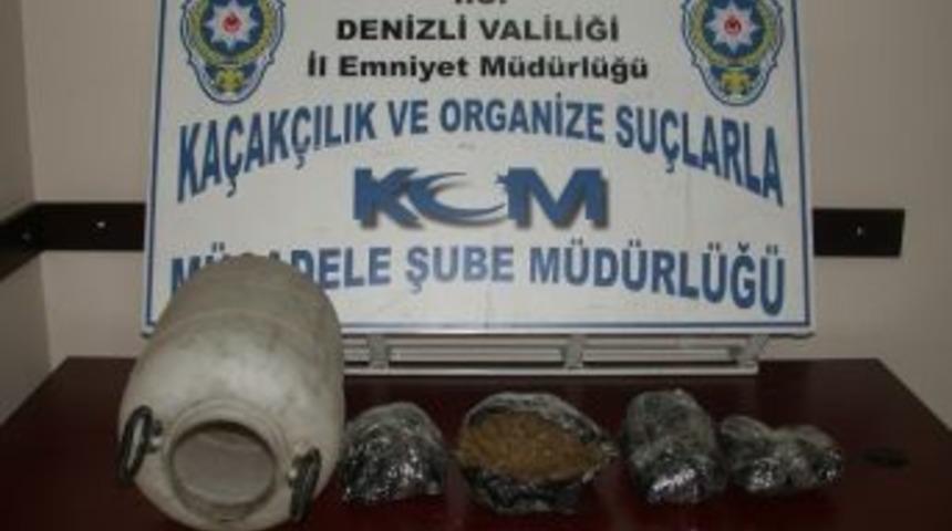 Denizli&rsquo;de 1 Kilo 100 Gram Esrar Ele Ge&ccedil;irildi