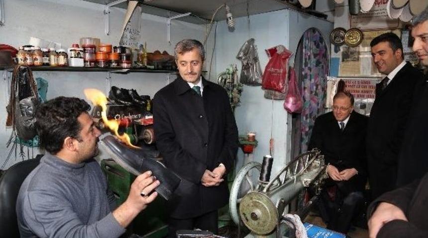 Ko&ccedil;er İle Tahmazoğlu, Turistik &Ccedil;arşı Ve &Ouml;zdemirbey Esnafını Ziyaret Etti