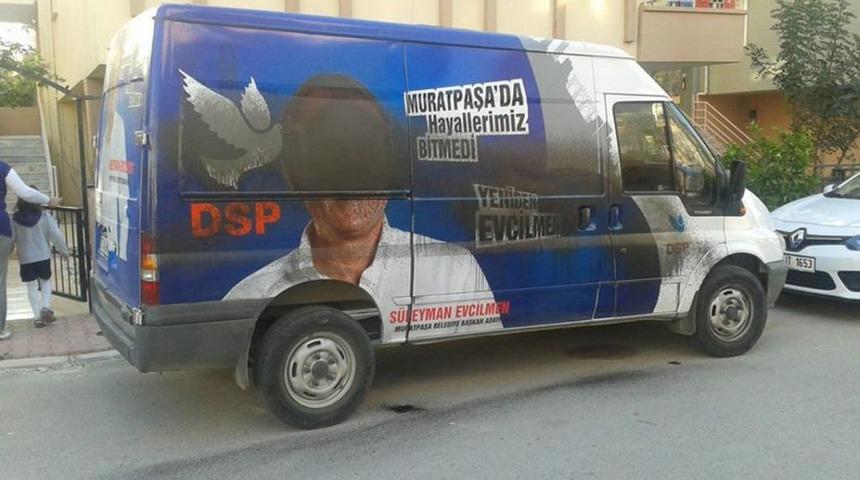 DSP Muratpaşa Tanıtım Ara&ccedil;larına Zarar Verildiği Iddiası