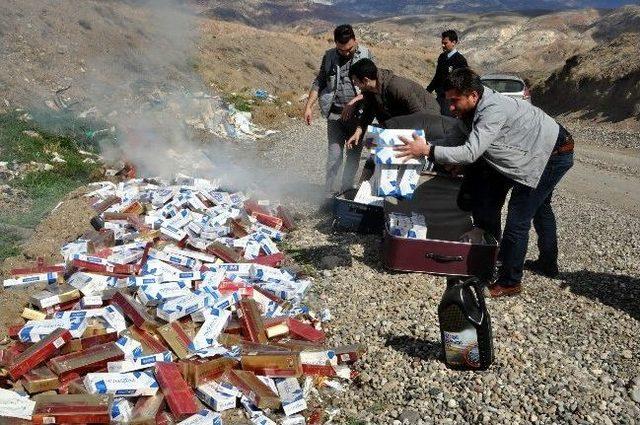 Suşehri’nde 15 Bin Paket Kaçak Sigara İmha Edildi