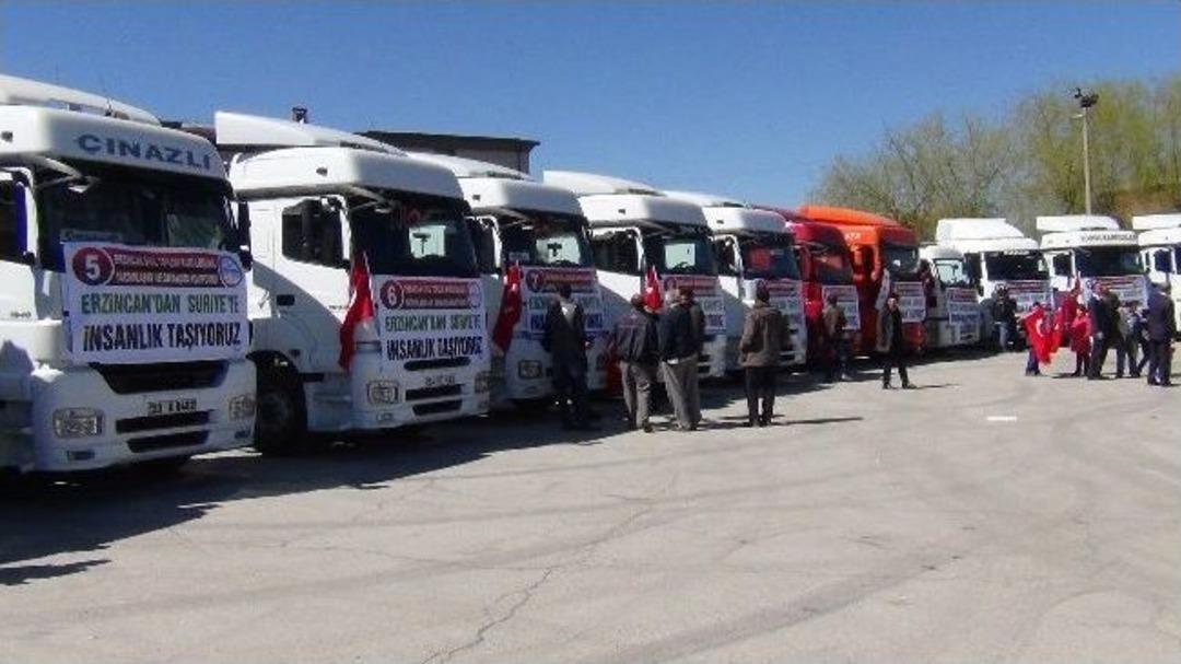Suriye İ&ccedil;in 15 Yardım Tır&rsquo;ı Yola &Ccedil;ıktı