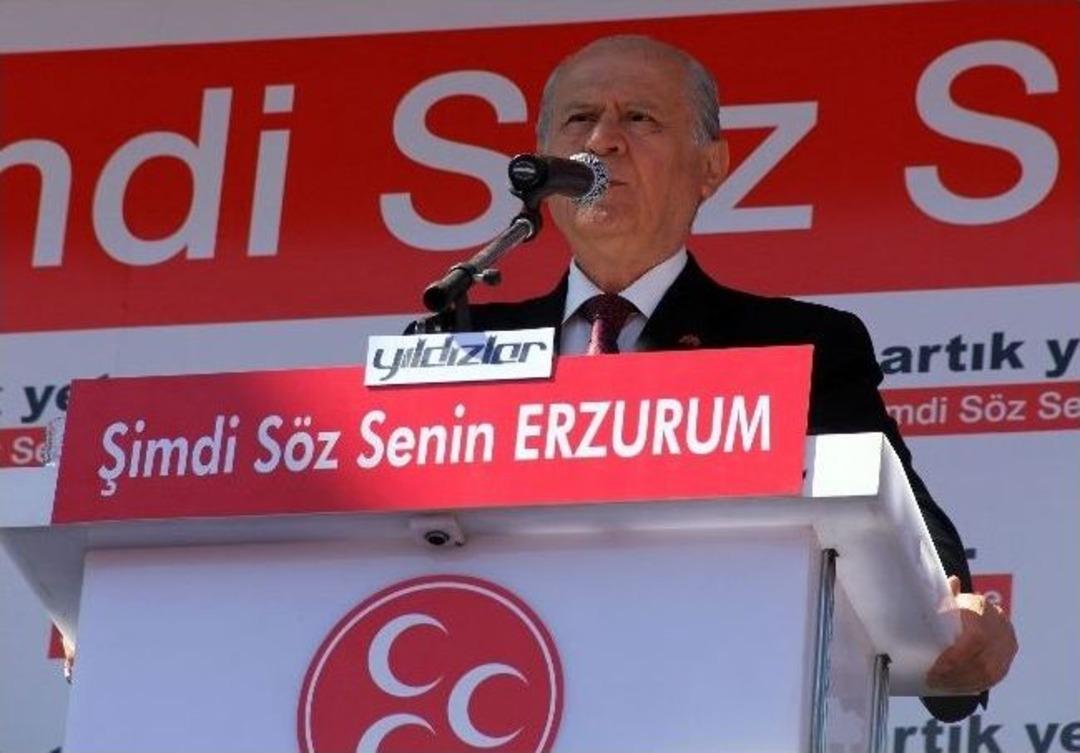 Mhp Lideri Bah&ccedil;eli Erzurum&rsquo;da