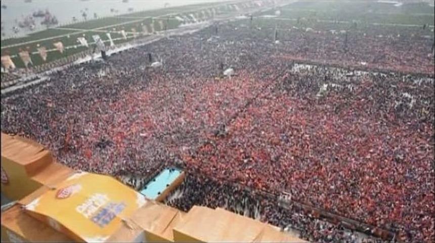 Ak Parti Mitingi Havadan G&ouml;r&uuml;nt&uuml;lendi