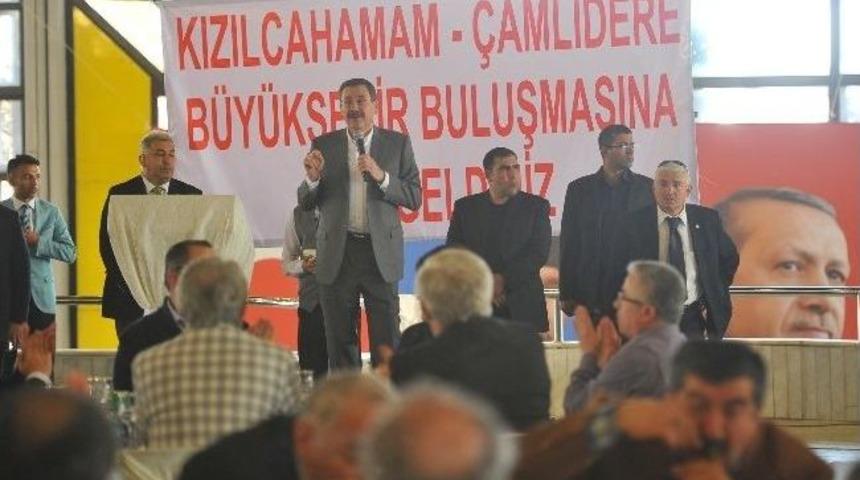 Başkan G&ouml;k&ccedil;ek, Kızılcahamam Ve &Ccedil;amlıderelilerle Bir Araya Geldi