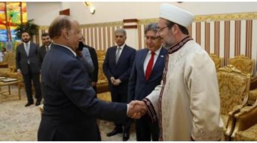 Diyanet İşleri Başkanı G&ouml;rmez, Yemen Cumhurbaşkanı Hadi İle G&ouml;r&uuml;şt&uuml;