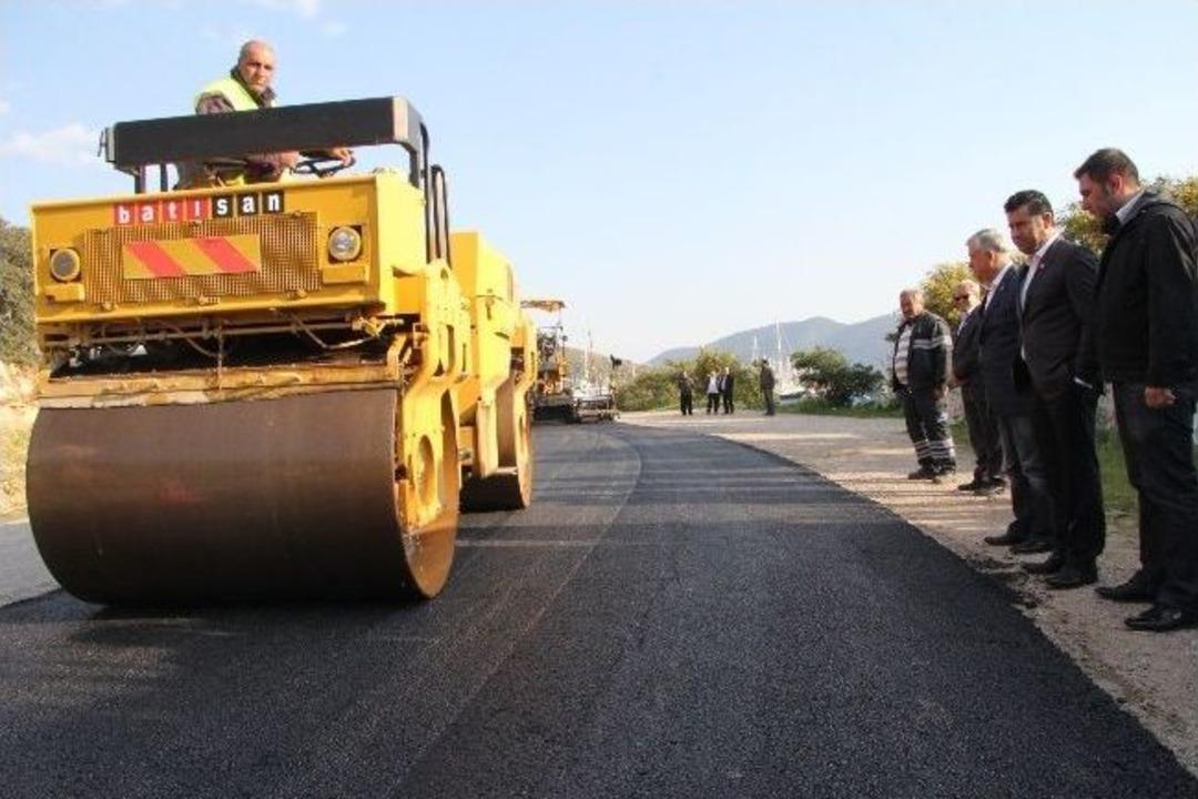 Bodrum'da Asfaltlama &Ccedil;alışmaları Devam Ediyor