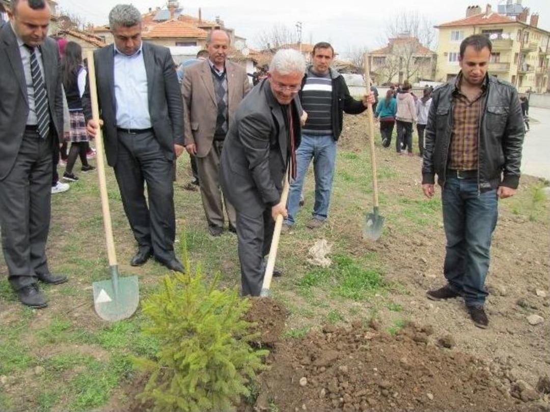 Hisarcık Anadolu &Ouml;ğretmen Lisesi Bah&ccedil;esine 50 Fidan Dikildi
