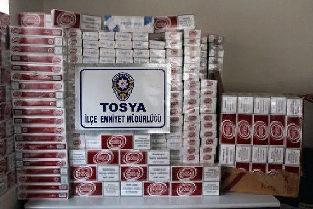 Tosya'da 7 Bin 390 Paket Kaçak Sigara Ele Geçirildi