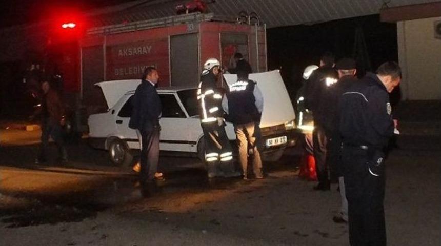 Ak&uuml;ye Takviye Yaparken Ara&ccedil;ta Yangın &Ccedil;ıktı