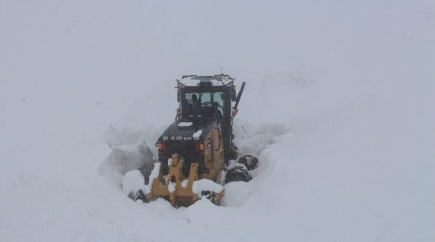 Hakkari&rsquo;de 3500 Rakımlı Konak K&ouml;y&rsquo;nde Karla M&uuml;cadele &Ccedil;alışması