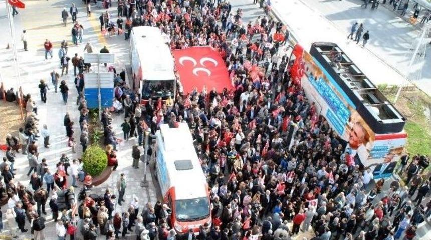 Aydın&rsquo;da Mhp&rsquo;liler Uzunırmak Ve Taner&rsquo;e Destek İ&ccedil;in Y&uuml;r&uuml;d&uuml;