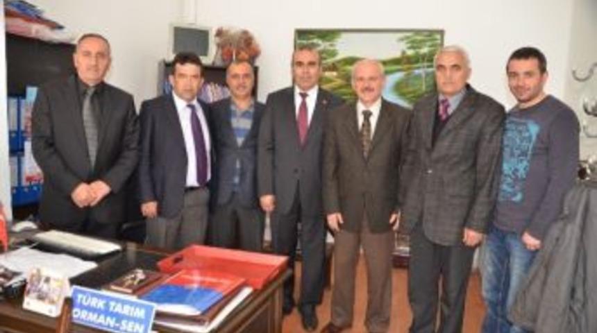 Uzun'dan T&uuml;rk Tarım Orman Sen Şubesine İadeyi Ziyaret