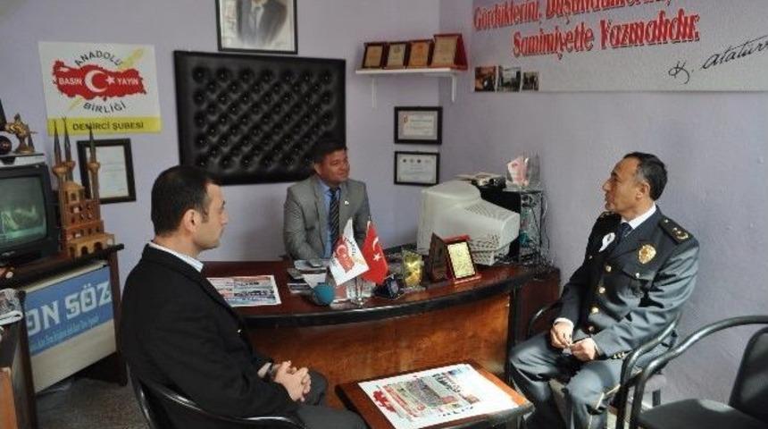 Demirci Emniyet M&uuml;d&uuml;r&uuml; Akın İha Muhabirini Ziyaret Etti