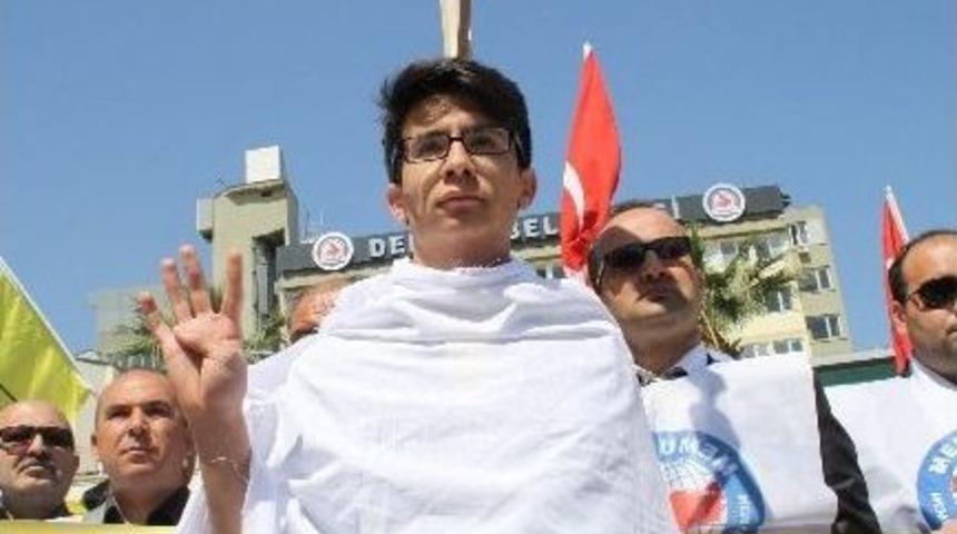 Denizli&rsquo;de Mısır İ&ccedil;in Kefenli Darağa&ccedil;lı Eylem