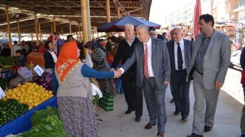 S&ouml;ke Belediye Başkanı S&uuml;leyman Toyran&rsquo;dan İlk Ziyaret Pazaryerine