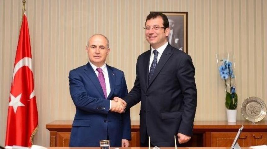 Ekrem İmamoğlu, Hasan Akg&uuml;n&rsquo;&uuml; Makamında Ağırladı