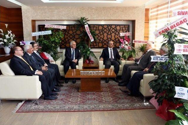 Sivas Valisi Barut&rsquo;tan, Belediye Başkanı Aydın&rsquo;a Ziyaret 1
