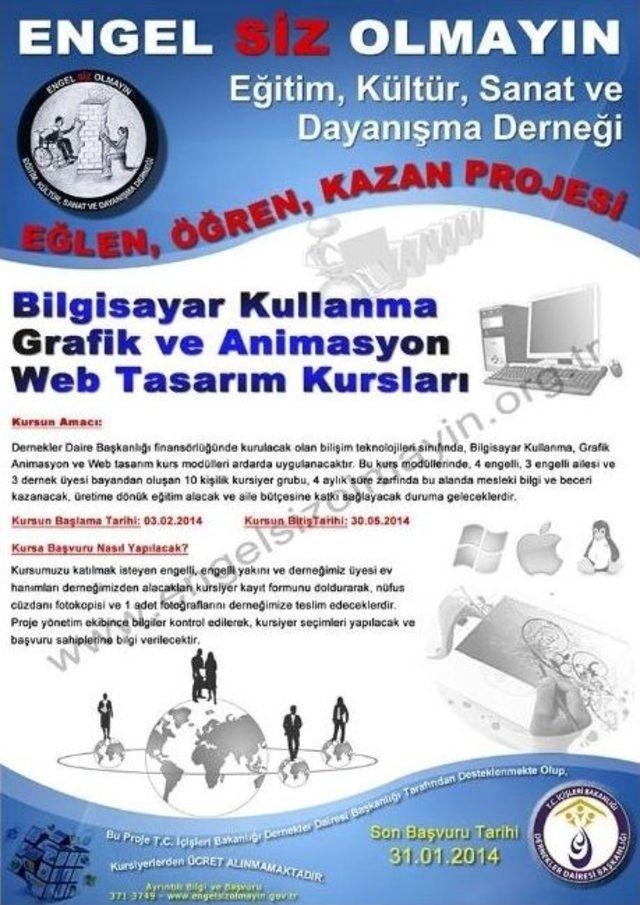 Bilgisayar Kullanma, Grafik Ve Animasyon Web Tasarım Kursları Devam Ediyor