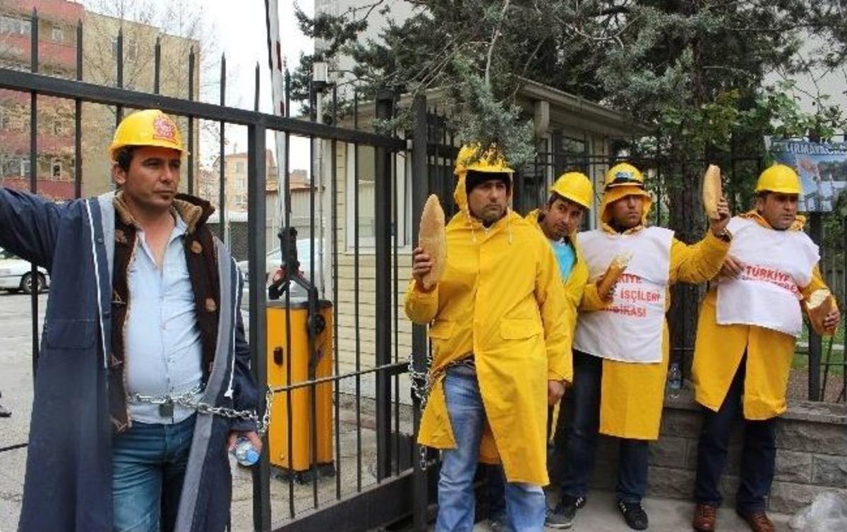Yatağan İş&ccedil;ilerinden Zincirli Eylem