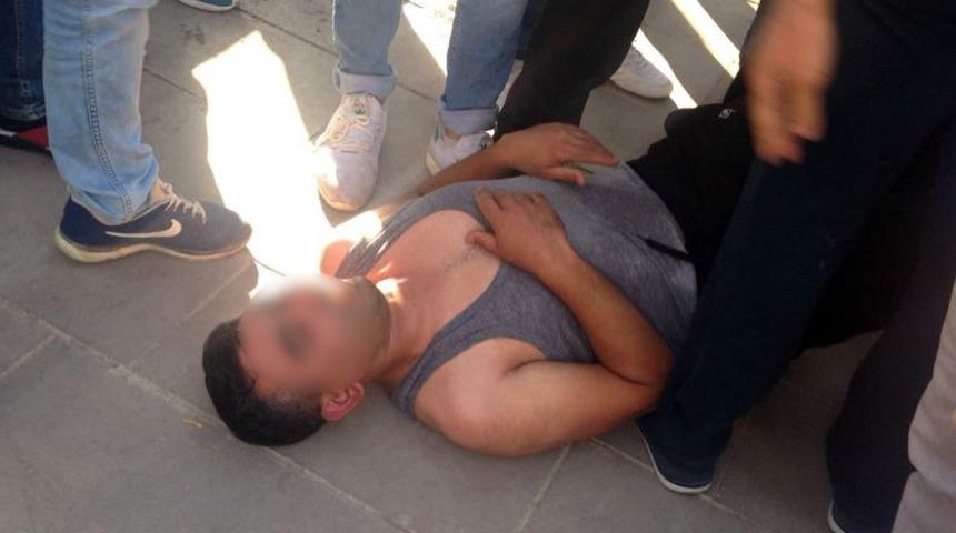 Parkta kadını taciz eden sapığa meydan dayağı