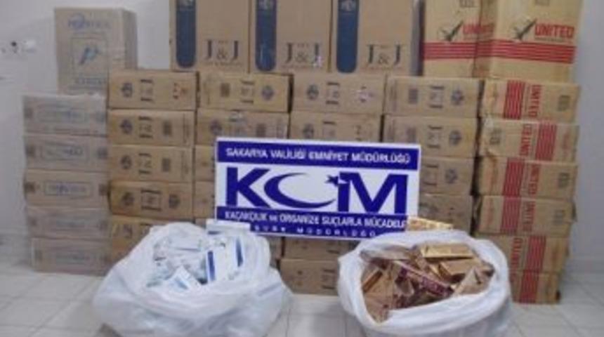 Sakarya'da 22 Bin 850 Paket Ka&ccedil;ak Sigara Ele Ge&ccedil;irildi