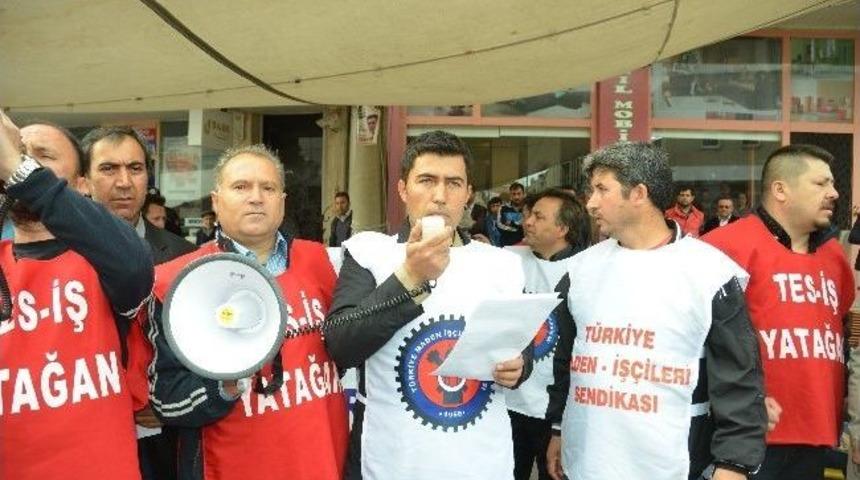 Yatağan'da Enerji Ve Maden İş&ccedil;ilerinden Ankara'ya Destek Eylemi