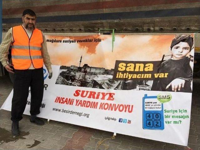 Suriye ye Bir Tır Dolusu Gıda Ve Giyecek Maddesi Gönderildi 1