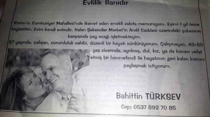 Gazete İlanı İle Eş Arıyor