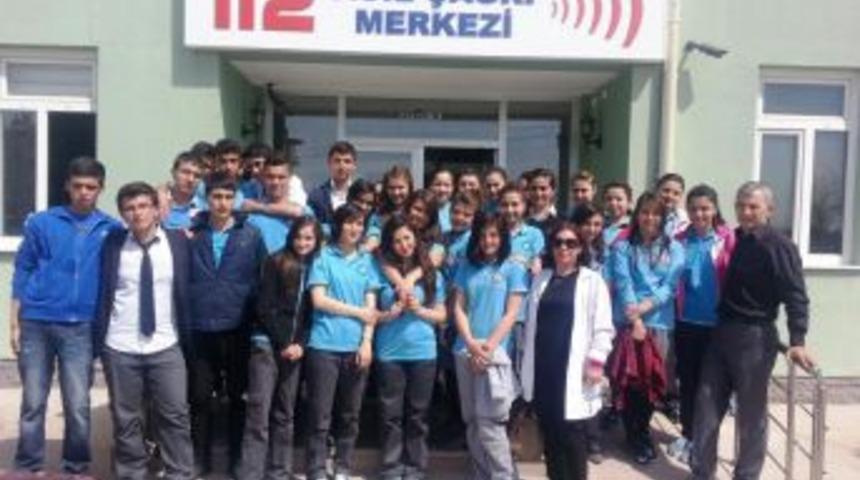 &Ouml;ğrencilerden 112 Acil &Ccedil;ağrı Merkezi'ne Ziyaret