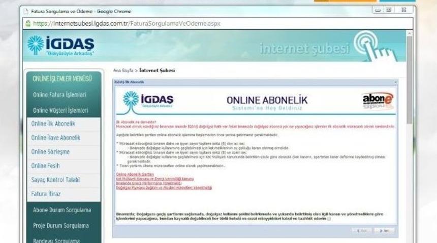 İgdaş'a Artık Online Abone Olunabiliyor