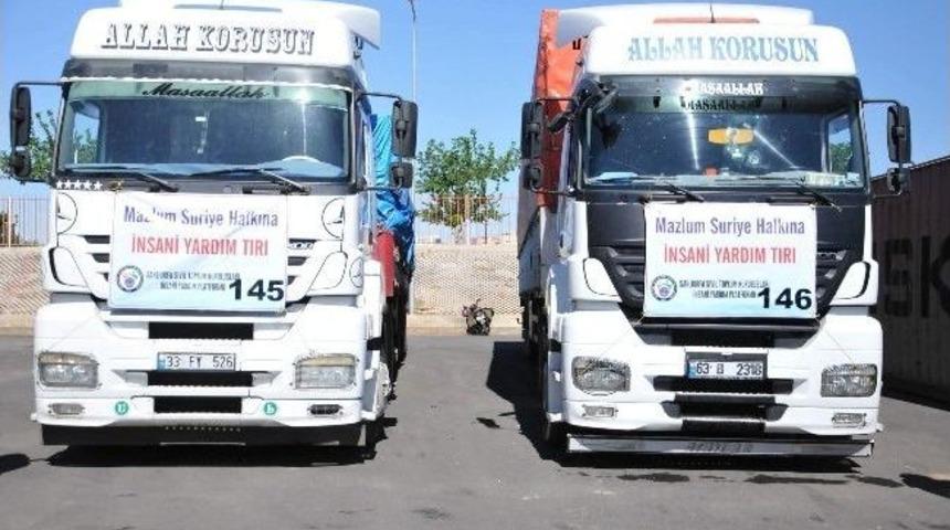 Vali K&uuml;&ccedil;&uuml;k, Yardım Taşıyan Tırlarını Uğurladı