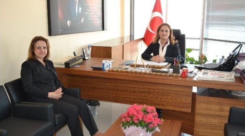 Sgk Tekirdağ İl M&uuml;d&uuml;r&uuml; Fatma Alan&rsquo;dan Kaymakam Kuzulu&rsquo;ya İade-i Ziyaret