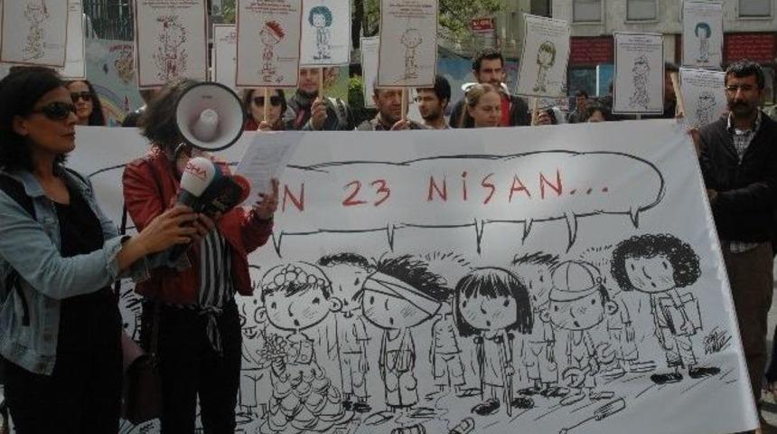 23 Nisan'da &Ccedil;ocuklara Karşı Şiddet Protesto Edildi