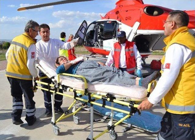 Kayseri’de 4 Parmağı Kopan Kadın, Hava Ambulansıyla Ankara’ya Sevk Edildi