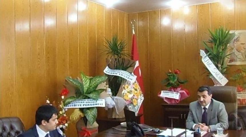 Kaymakamdan İl&ccedil;e Belediye Başkanına Hayırlı Olsun Ziyareti