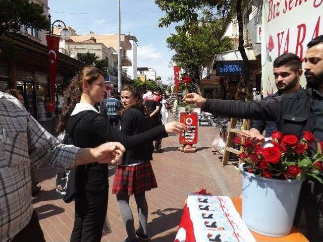 Nazilli Alperen Ocağı 3 Bin Kırmızı Gül Dağıttı