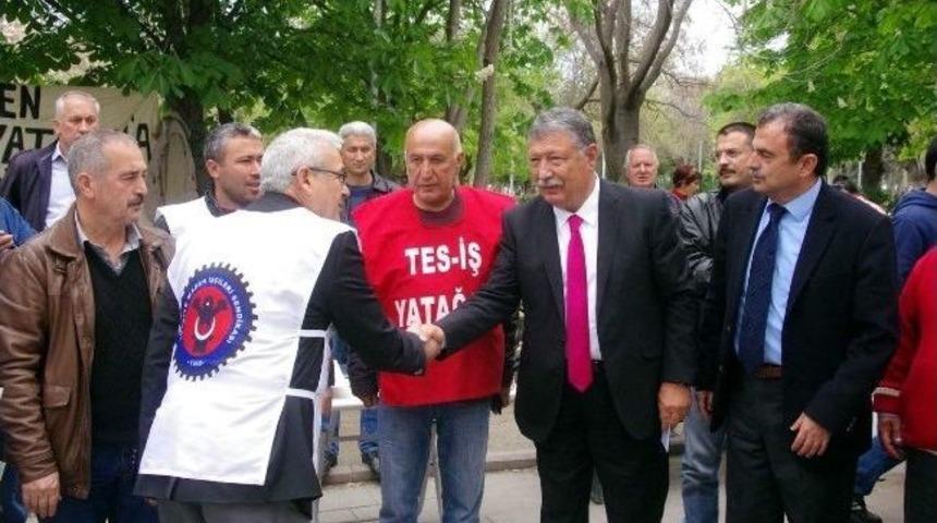 Bbp Genel Başkan Yardımcısı G&uuml;rhan, Yatağan İş&ccedil;ilerini Ziyaret Etti