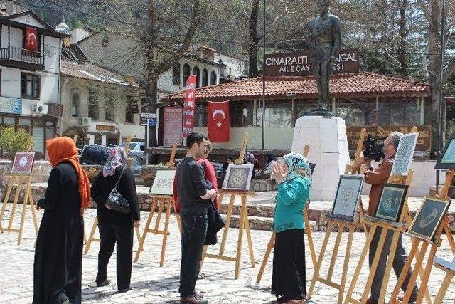 Mudurnu’da Kişisel Tezhip Ve Ebru Sergisi Açıldı