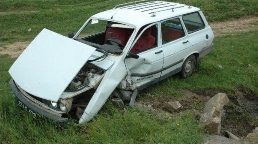 Otomobil Tarlaya U&ccedil;tu: 2 Yaralı