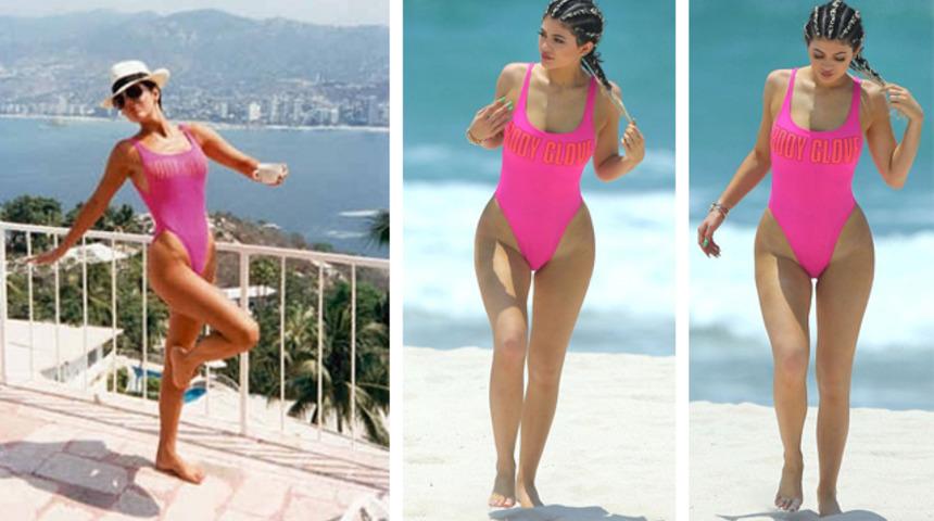 Kylie Jenner annesinin 26 yıllık mayosuyla