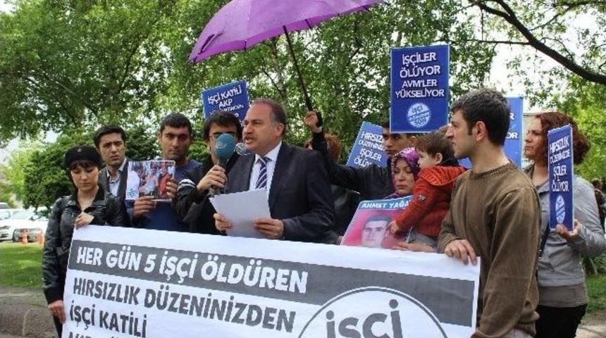 Meslis &Ouml;n&uuml;nde 'iş&ccedil;i &Ouml;l&uuml;mleri' Protestosu